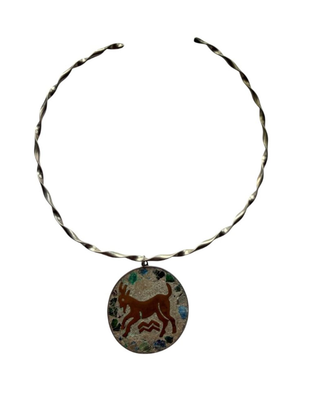 Vintage Mexican Sterling Silver Zodiac Pendant Necklace